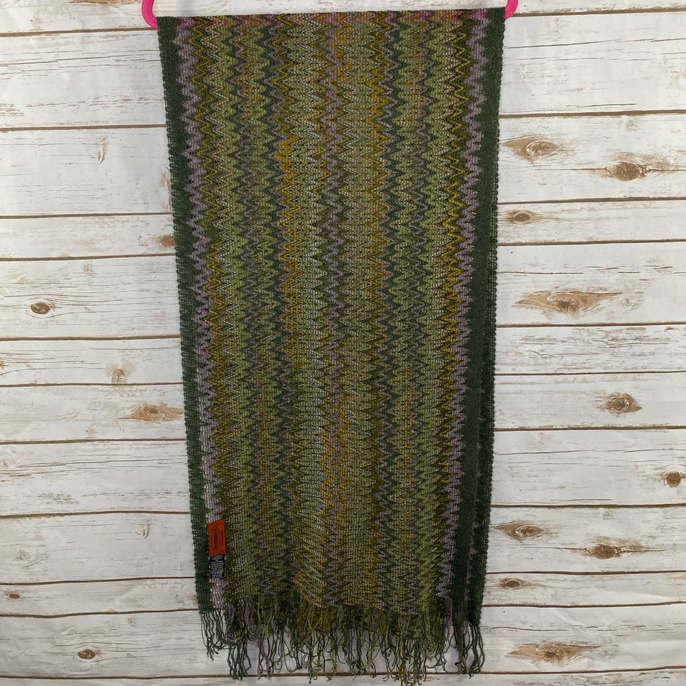Missoni Foulard wool blend chevron fringe scarf